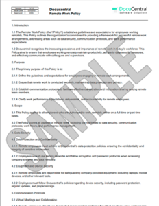 Remote Work Policy Template
