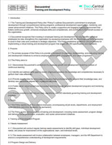 Training and Development Policy Template