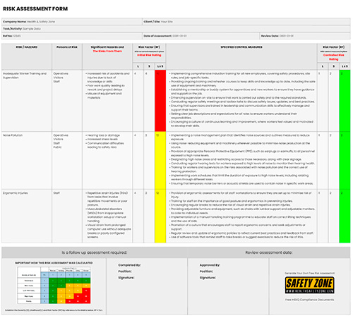 Create a Free Risk assessment with the risk assessment generator