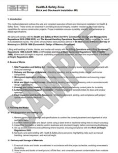 Brick and Blockwork Installation Method Statement