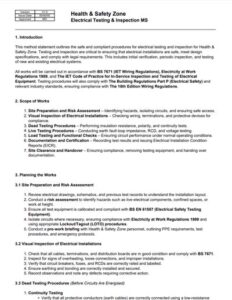 Electrical Testing & Inspection Method Statement