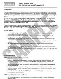 Site Clearance and Ground Preparation Method Statement